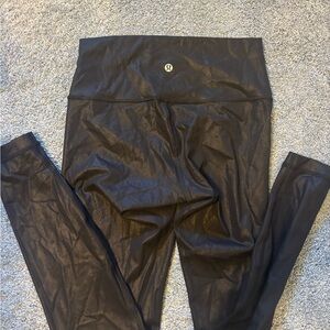 Lululemon Black faux leather High-Waisted Leggings